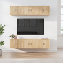 vidaXL 6-delige Tv-meubelset bewerkt hout wit