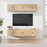 vidaXL 6-delige Tv-meubelset bewerkt hout wit