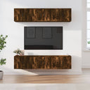 vidaXL 6-delige Tv-meubelset bewerkt hout wit