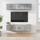 vidaXL 6-delige Tv-meubelset bewerkt hout wit