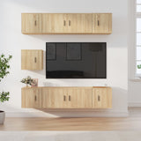 vidaXL 7-delige Tv-meubelset bewerkt hout wit