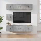 vidaXL 7-delige Tv-meubelset bewerkt hout wit