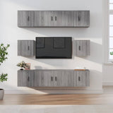 vidaXL 8-delige Tv-meubelset bewerkt hout wit