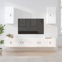 vidaXL 6-delige Tv-meubelset bewerkt hout wit
