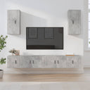 vidaXL 6-delige Tv-meubelset bewerkt hout wit