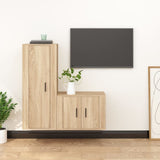 vidaXL 2-delige Tv-meubelset bewerkt hout wit