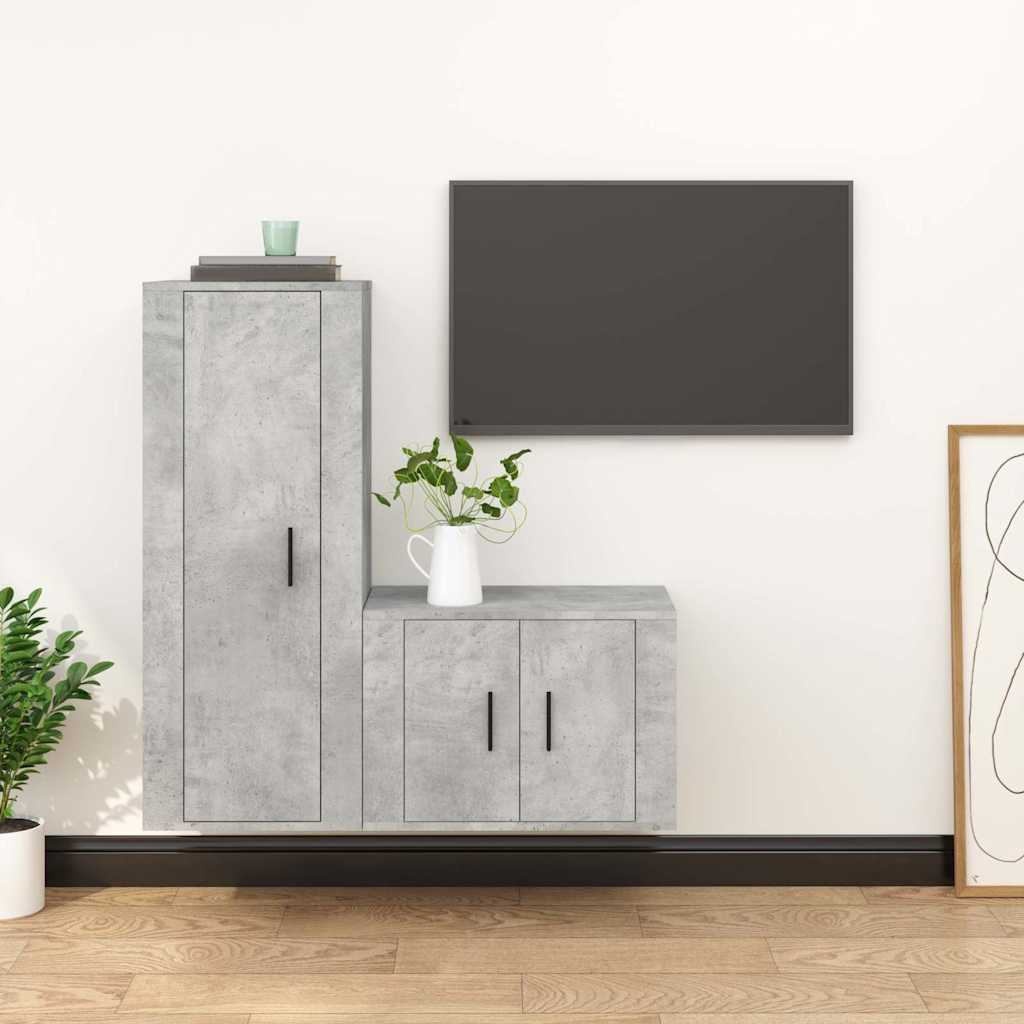 vidaXL 2-delige Tv-meubelset bewerkt hout wit