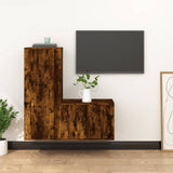 vidaXL 2-delige Tv-meubelset bewerkt hout wit