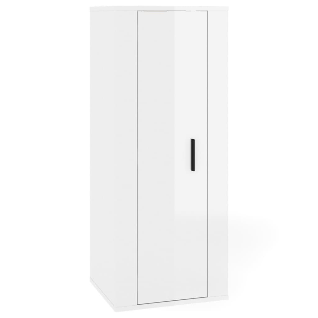 vidaXL 2-delige Tv-meubelset bewerkt hout hoogglans wit