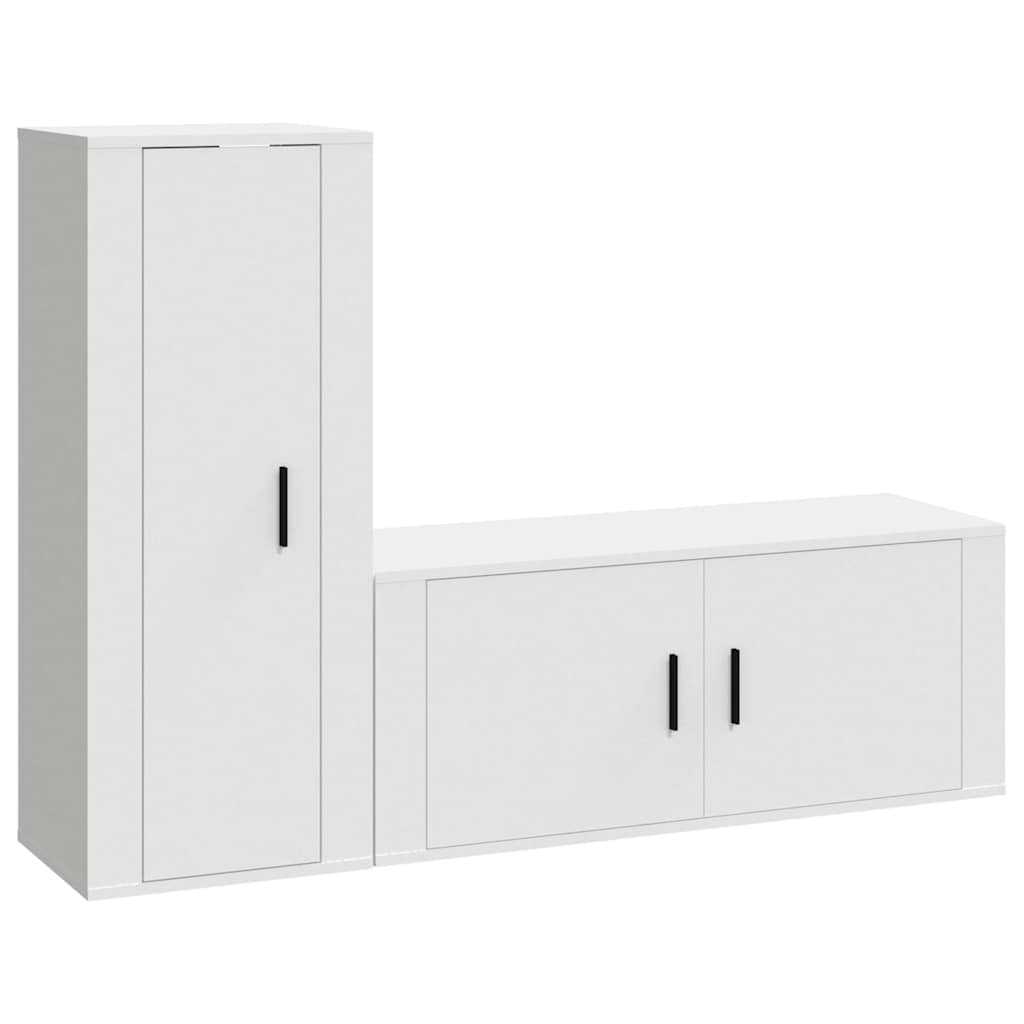 vidaXL 2-delige Tv-meubelset bewerkt hout wit