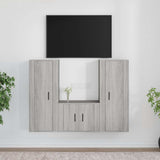 vidaXL 3-delige Tv-meubelset bewerkt hout wit