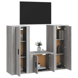 vidaXL 3-delige Tv-meubelset bewerkt hout wit