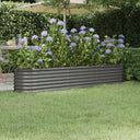 vidaXL Garden Planter 114x40x36 cm Galvanized Steel Green