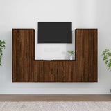 vidaXL 3-delige Tv-meubelset bewerkt hout hoogglans wit