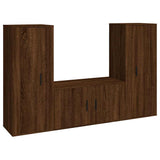 vidaXL 3-delige Tv-meubelset bewerkt hout hoogglans wit