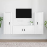 vidaXL 3-delige Tv-meubelset bewerkt hout wit