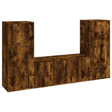 vidaXL 3-delige Tv-meubelset bewerkt hout wit