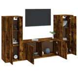 vidaXL 3-delige Tv-meubelset bewerkt hout wit