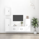 vidaXL 5-piece TV Cabinet Set Engineered Wood White