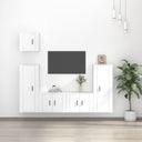 vidaXL 5-piece TV Cabinet Set Engineered Wood White