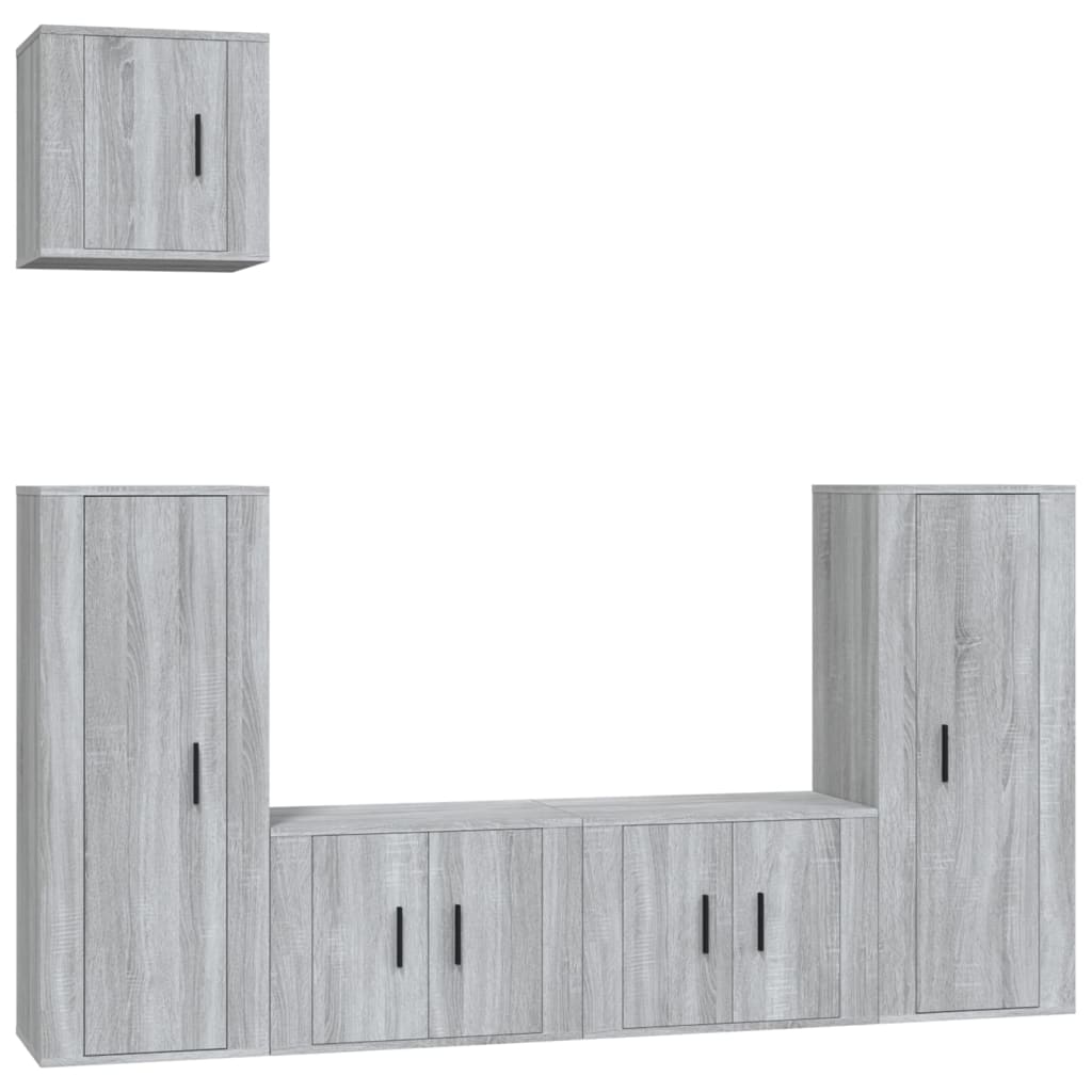 vidaXL 5-piece TV Cabinet Set Engineered Wood White