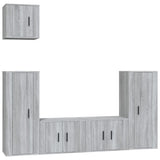 vidaXL 5-piece TV Cabinet Set Engineered Wood White