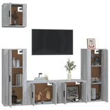 vidaXL 5-piece TV Cabinet Set Engineered Wood White