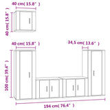 vidaXL 5-piece TV Cabinet Set Engineered Wood White