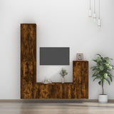 vidaXL 4-delige Tv-meubelset bewerkt hout wit