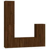vidaXL 4-delige Tv-meubelset bewerkt hout wit