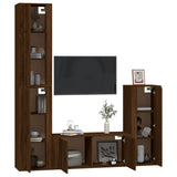 vidaXL 4-delige Tv-meubelset bewerkt hout wit
