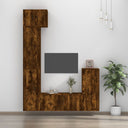 vidaXL 5-delige Tv-meubelset bewerkt hout wit