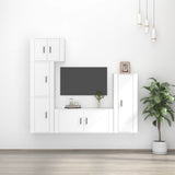 vidaXL 5-piece TV Cabinet Set Engineered Wood White