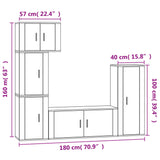 vidaXL 5-piece TV Cabinet Set Engineered Wood White