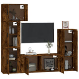 vidaXL 5-piece TV Cabinet Set Engineered Wood White