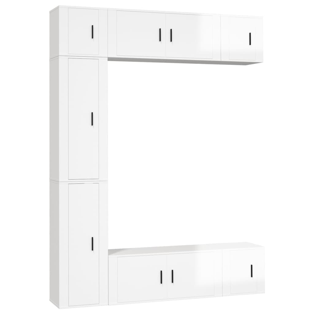 vidaXL 7-delige Tv-meubelset bewerkt hout wit