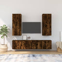 vidaXL 5-delige Tv-meubelset bewerkt hout wit