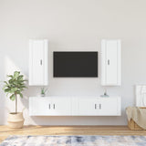 vidaXL 4-piece TV cabinet set engineered wood white