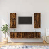 vidaXL 4-piece TV cabinet set engineered wood white