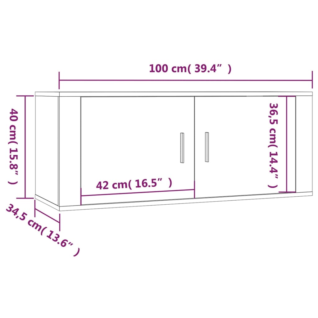 vidaXL 4-piece TV cabinet set engineered wood white