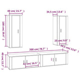 vidaXL 4-piece TV cabinet set engineered wood white