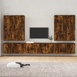 vidaXL 8-delige Tv-meubelset bewerkt hout wit