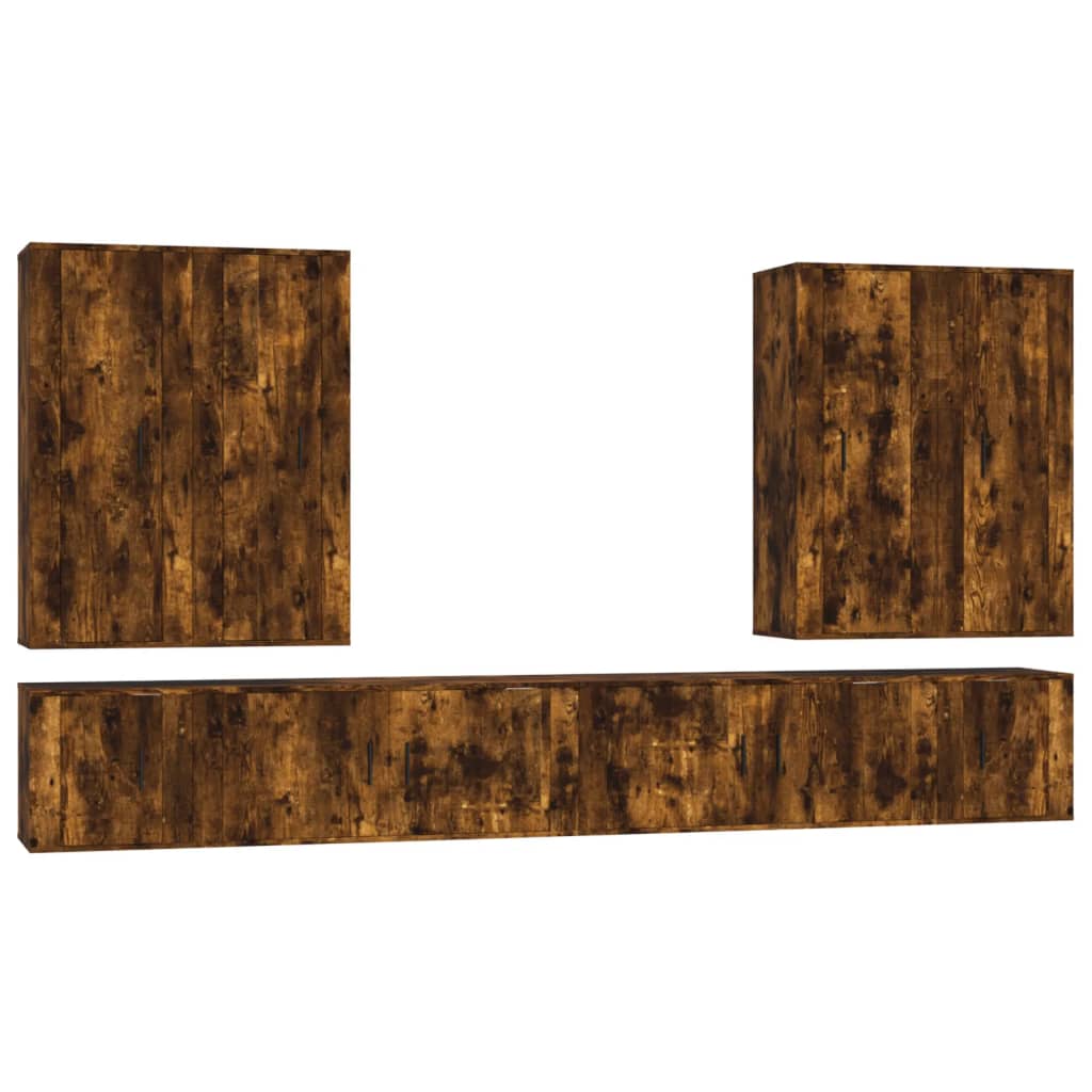 vidaXL 8-delige Tv-meubelset bewerkt hout wit