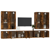 vidaXL 8-delige Tv-meubelset bewerkt hout wit
