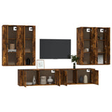 vidaXL 6-delige Tv-meubelset bewerkt hout wit