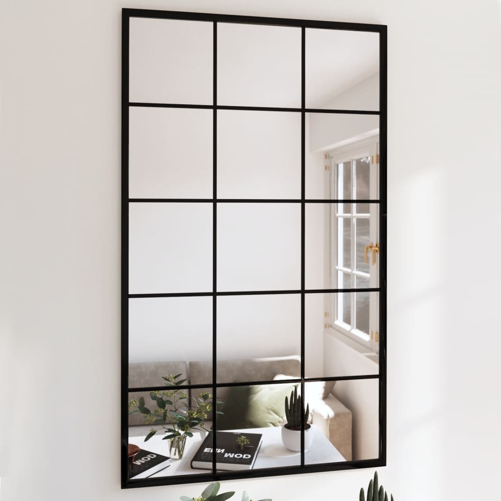 vidaXL Wandspiegels 2 st 80x60 cm metaal zwart