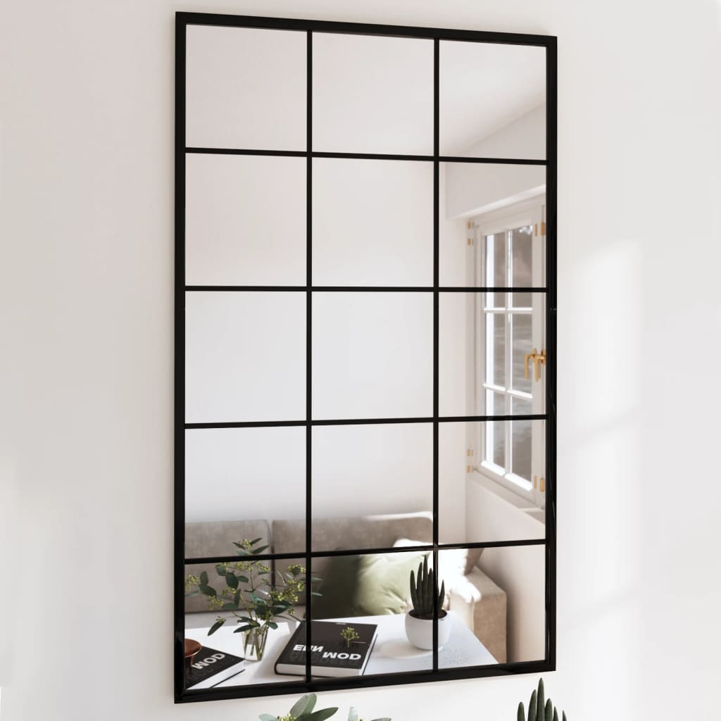 vidaXL Wandspiegels 2 st 80x60 cm metaal zwart