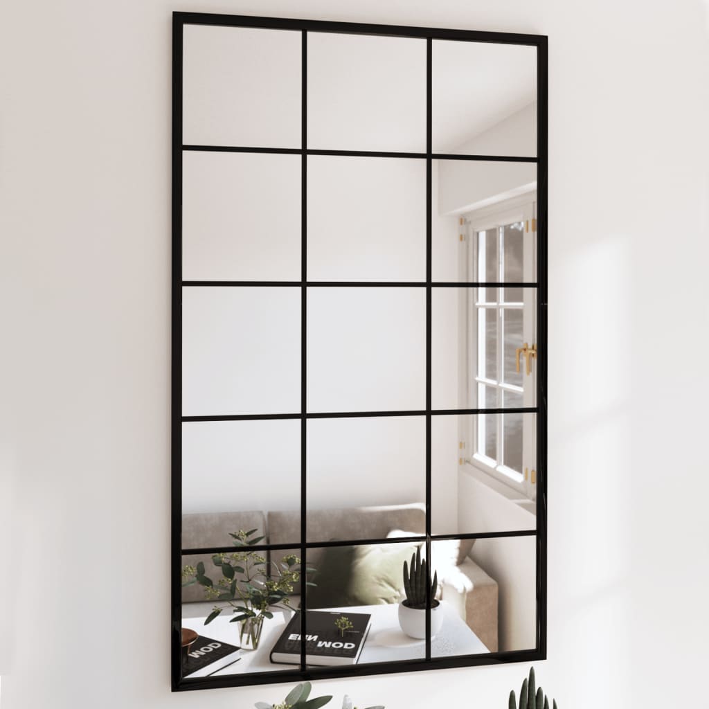 vidaXL Wandspiegels 2 st 80x60 cm metaal zwart
