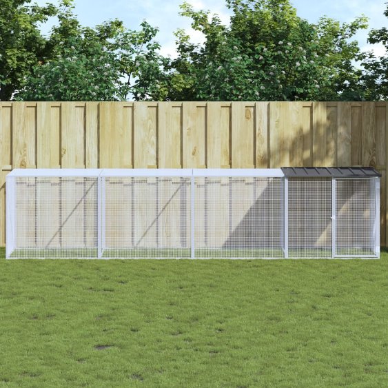 vidaXL Chicken Coop with Roof 103x98x90 cm Galvanised Steel Anthracite