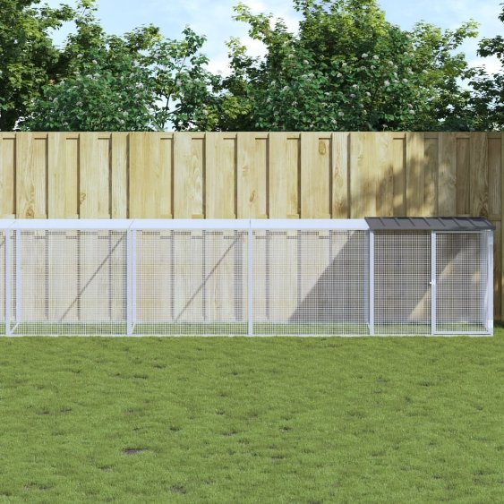 vidaXL Chicken Coop with Roof 103x98x90 cm Galvanised Steel Anthracite
